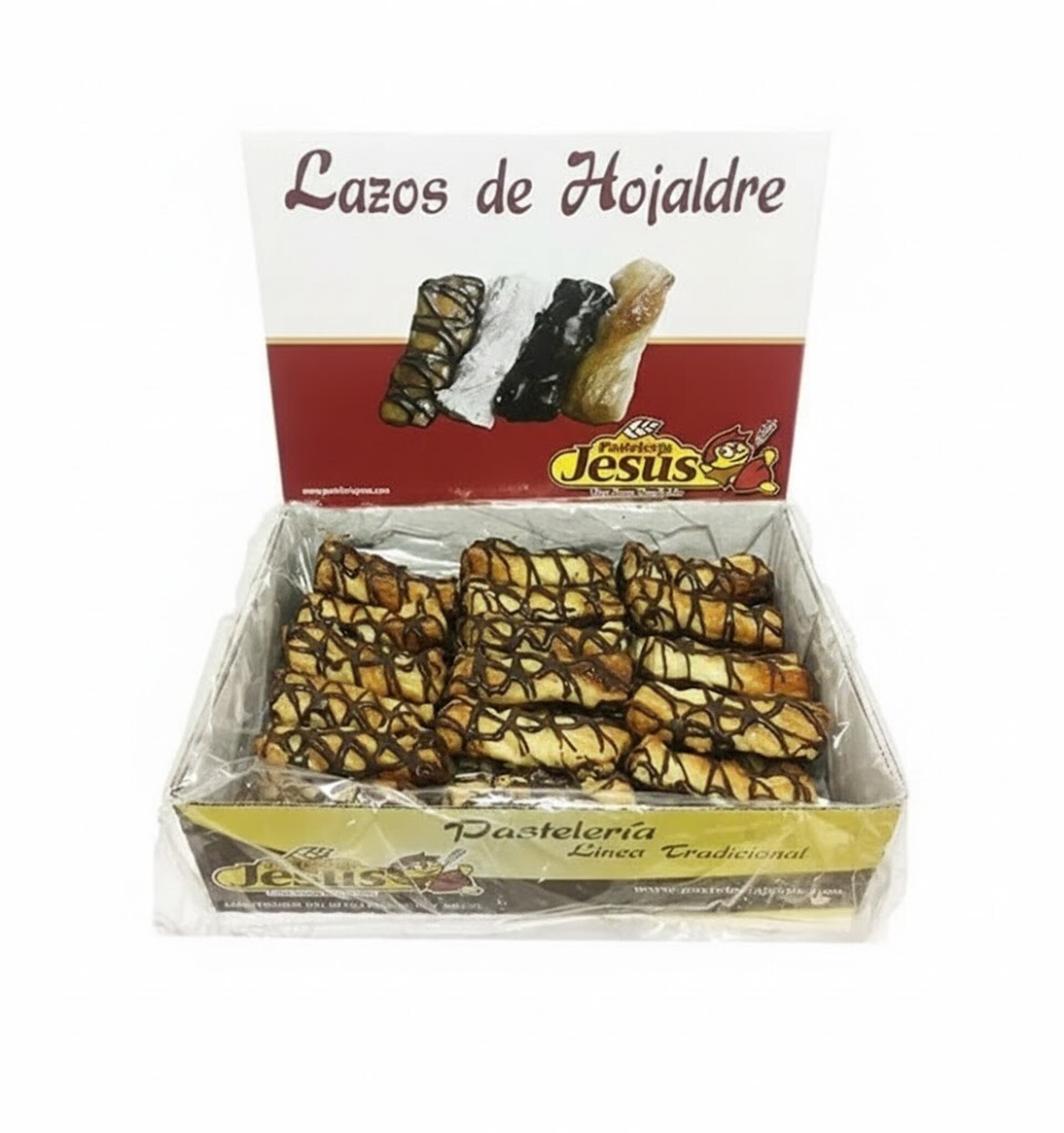 Lazos Hojaldre Cebra Jesus - 2,5 Kilos - Hojaldre con Cobertura de Chocolate - A - 2