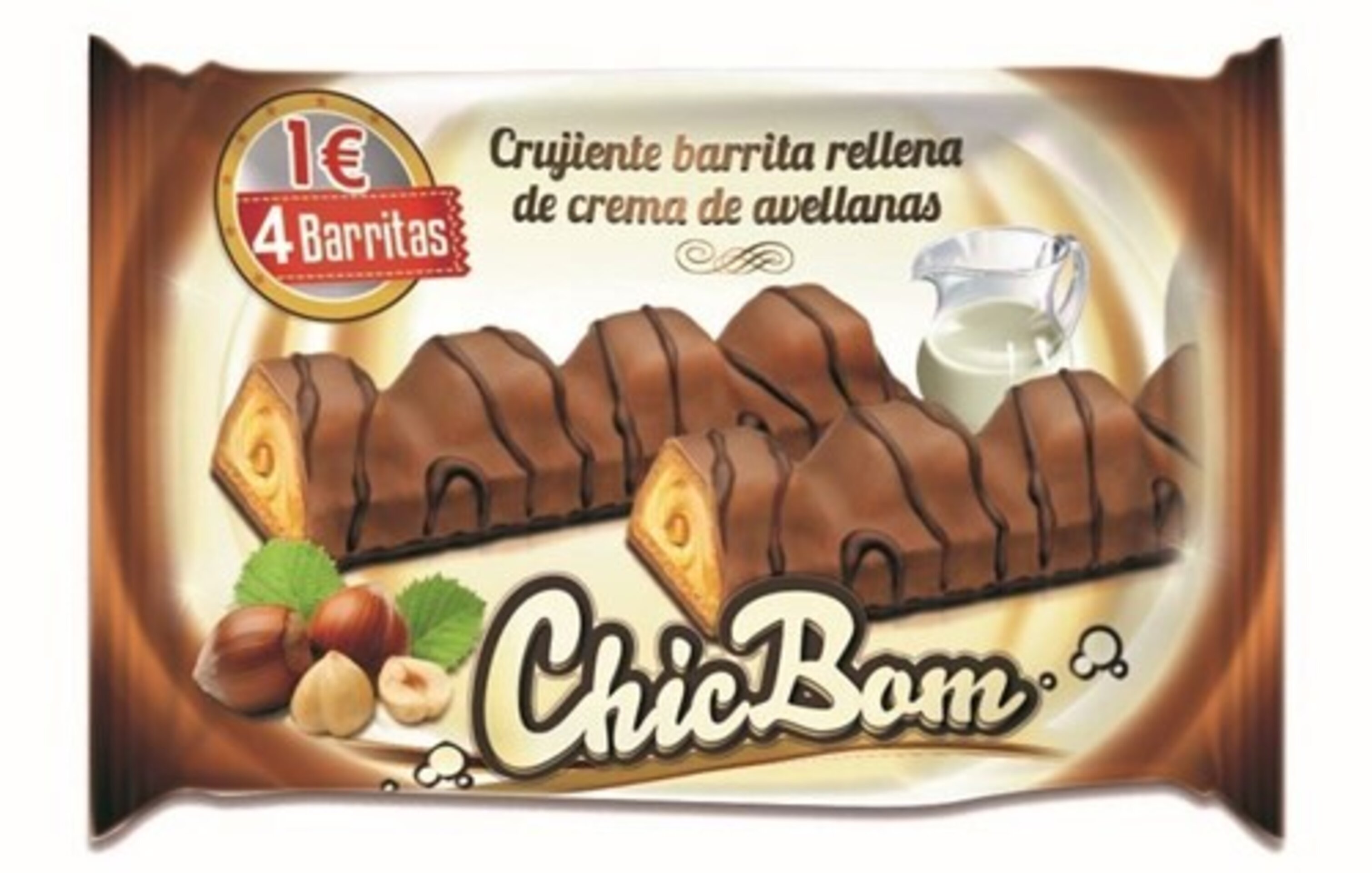 CHICBOM 18 paquetes de 4 unidades cada paquete barritas rellenas chocolate - 3