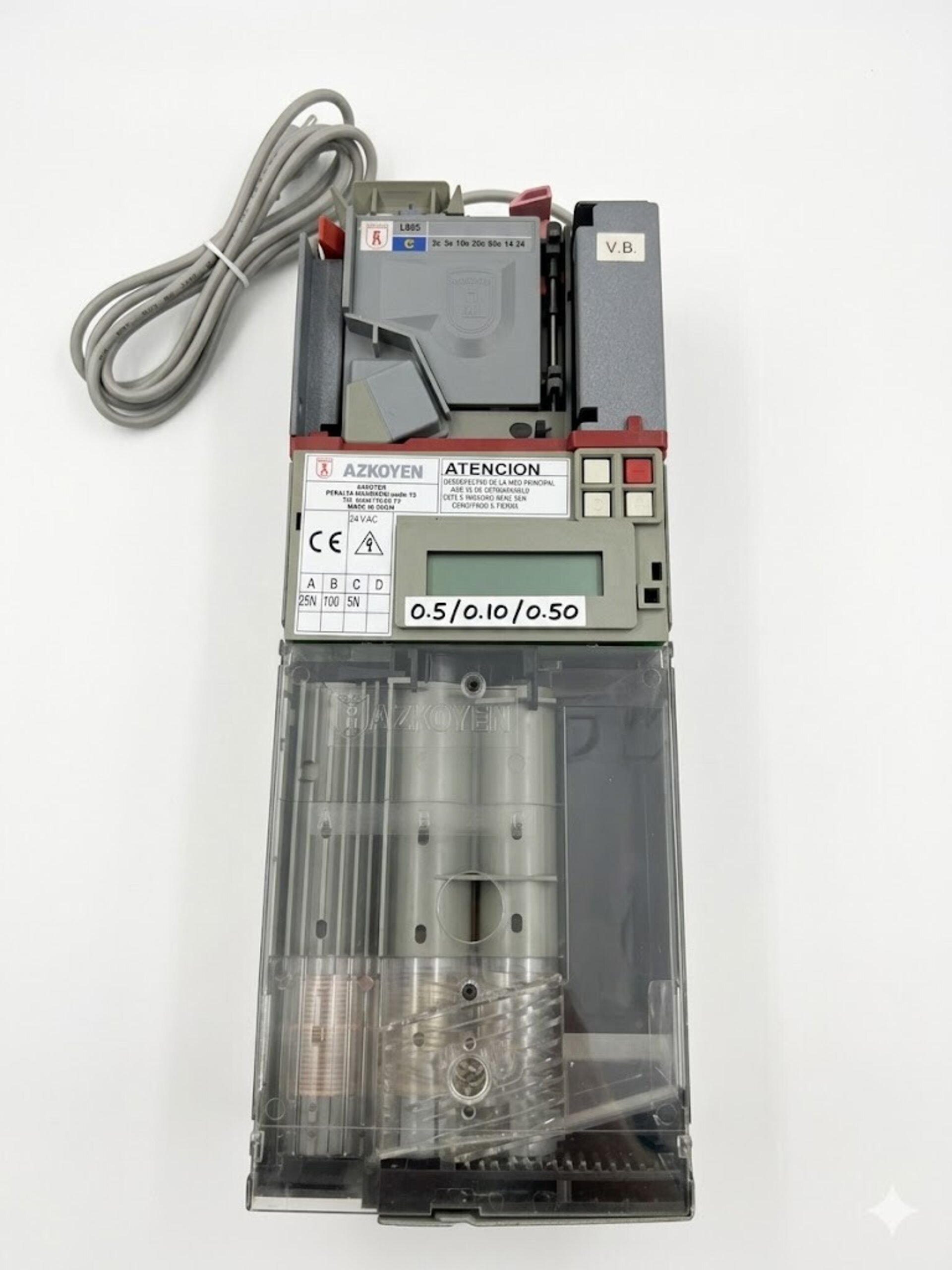 Monedero Azkoyen L80S - 3 Tubos de Cambio (0.05€ / 0.10€ / 0.50€) - 1