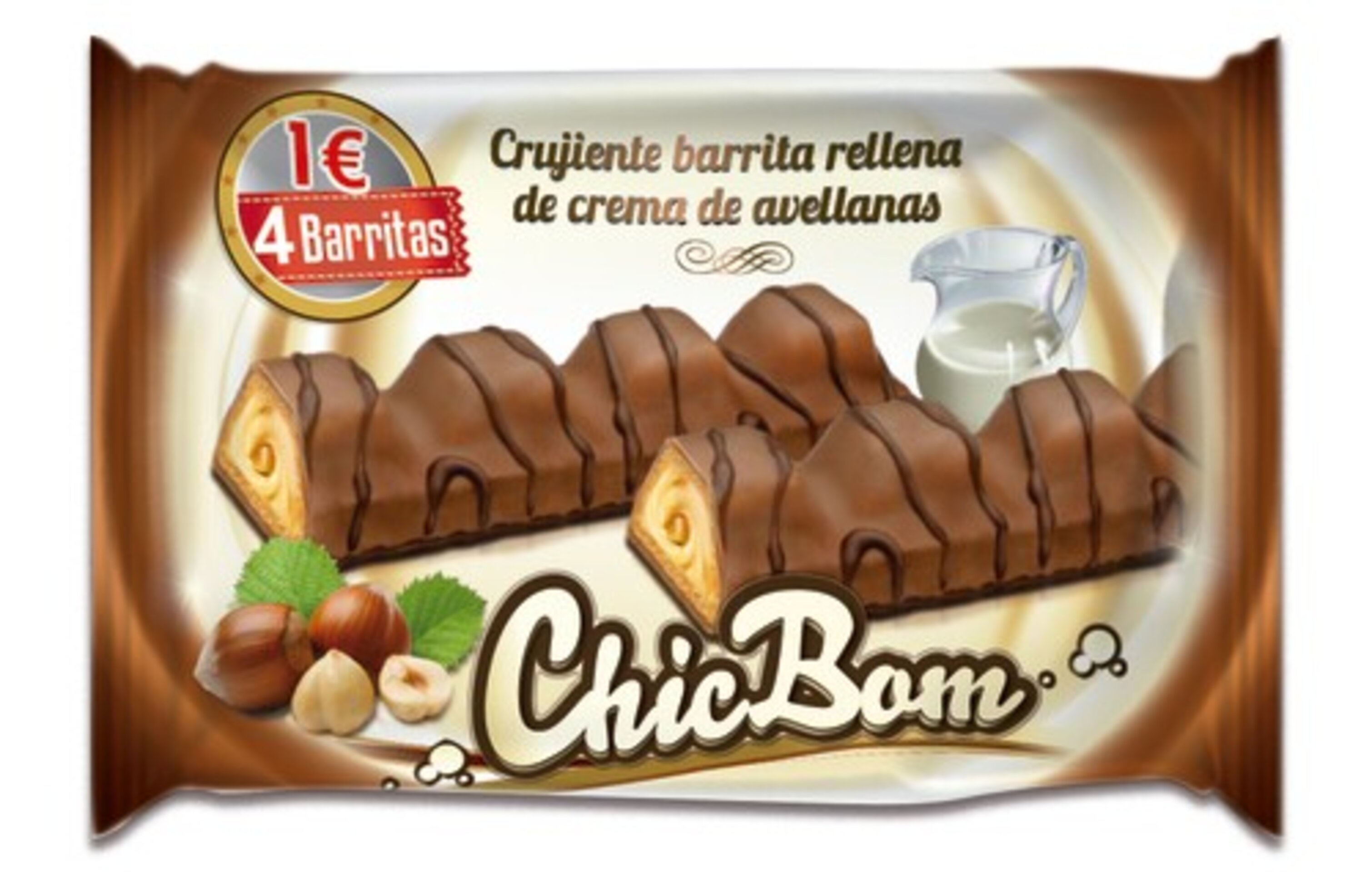 CHICBOM 18 paquetes de 4 unidades cada paquete barritas rellenas chocolate - 4