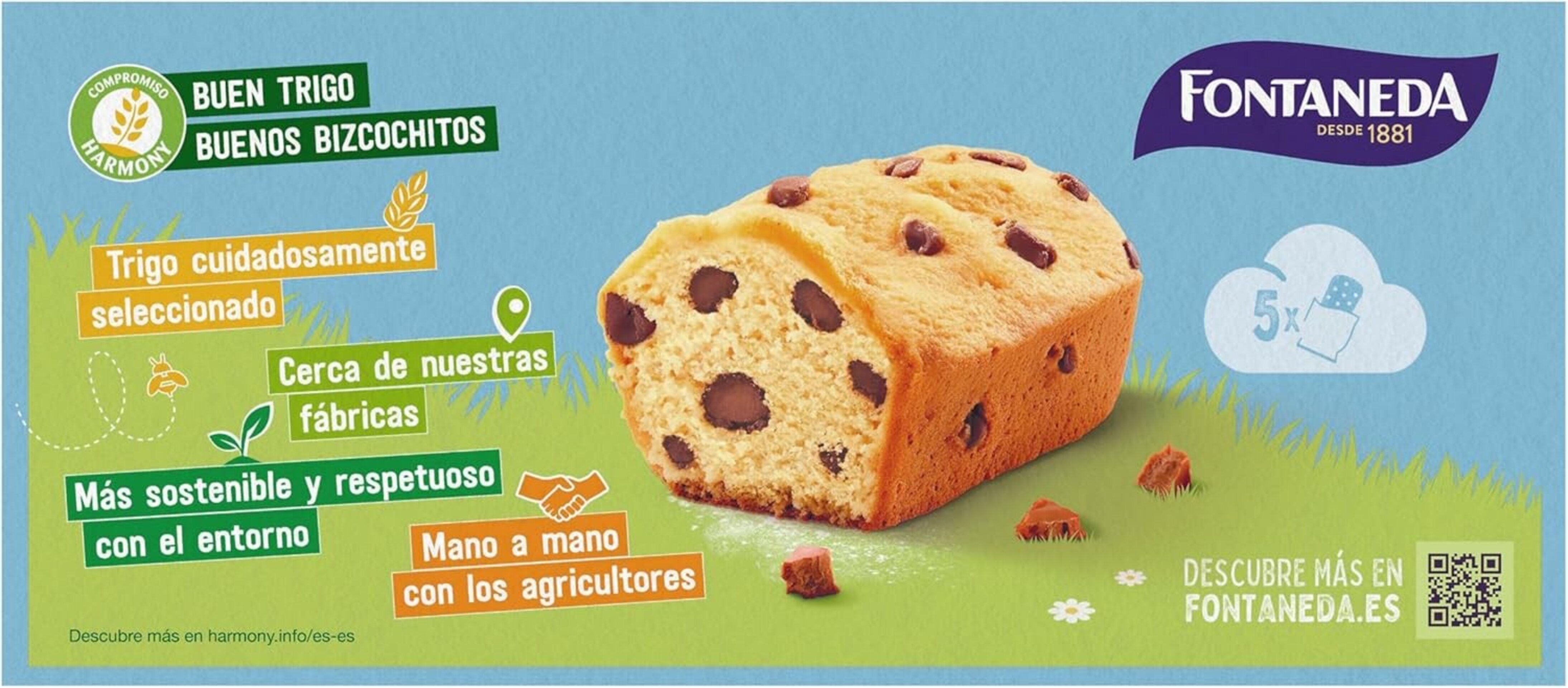 Fontaneda Lulu, Bizcochito con Pepitas de Chocolate 16 cajas de , 150 g - 2