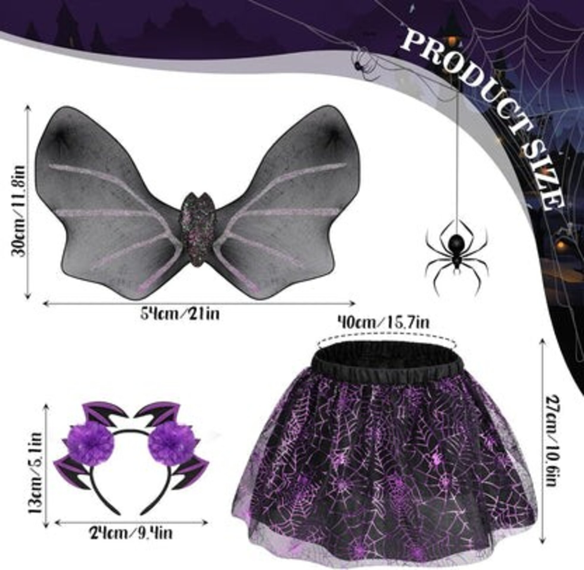 Disfraz de Murciélago para Niño,Tutus Niña - 3